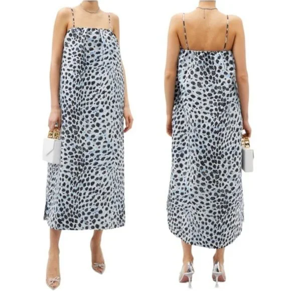 NWT GANNI leopard jacquard dress Size 42 - Picture 2 of 12